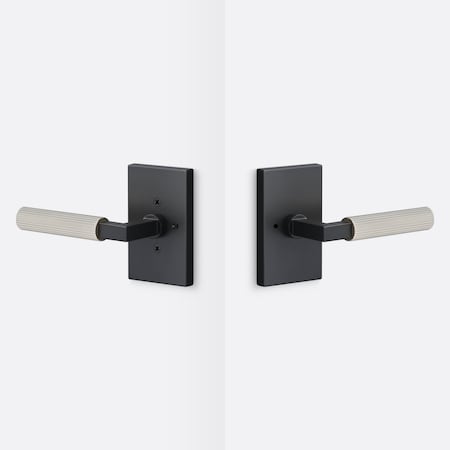 Sure-Loc Hardware Sure-Loc Hardware Levanto Privacy Rosette, Flat Black, Smooth Grip in Nickel LV102 FBL GRIP-SM NI